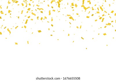 Abstract background with many falling gold tiny confetti pieces.