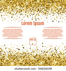Abstract background with many falling gold stars confetti. vector background. For your business
