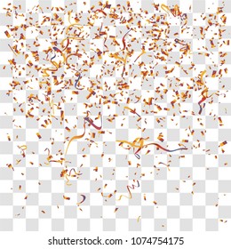 Abstract background with many falling tiny confetti pieces. vector background
