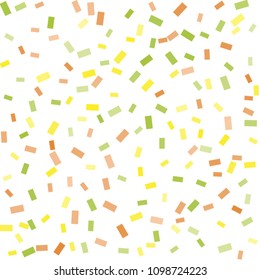 Abstract background with many falling tiny confetti pieces. vector background. Defocused stylish confetti on white background. For banners, wallpapers, postcards, business, weddings, party.