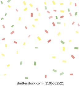 Abstract background with many falling tiny confetti pieces. vector background. Defocused stylish confetti on white background. For banners, wallpapers, postcards, business, weddings, party.