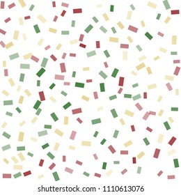 Abstract background with many falling tiny confetti pieces. vector background. Defocused stylish confetti on white background. For banners, wallpapers, postcards, business, weddings, party.