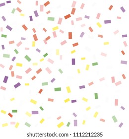 Abstract background with many falling tiny confetti pieces. vector background. Defocused stylish confetti on white background. For banners, wallpapers, postcards, business, weddings, party.