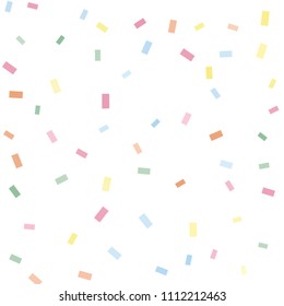 Abstract background with many falling tiny confetti pieces. vector background. Defocused stylish confetti on white background. For banners, wallpapers, postcards, business, weddings, party.