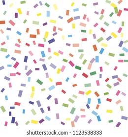 Abstract background with many falling tiny confetti pieces. vector background. Defocused stylish confetti on white background. For banners, wallpapers, postcards, business, weddings, party.