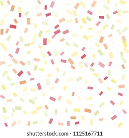 Abstract background with many falling tiny confetti pieces. vector background. Defocused stylish confetti on white background. For banners, wallpapers, postcards, business, weddings, party.