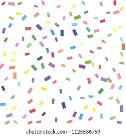 Abstract background with many falling tiny confetti pieces. vector background. Defocused stylish confetti on white background. For banners, wallpapers, postcards, business, weddings, party.