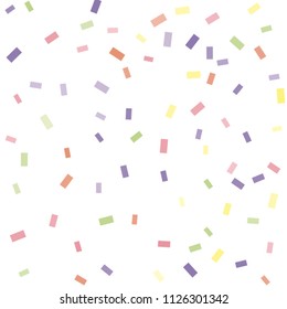 Abstract background with many falling tiny confetti pieces. vector background. Defocused stylish confetti on white background. For banners, wallpapers, postcards, business, weddings, party.
