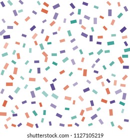 Abstract background with many falling tiny confetti pieces. vector background. Defocused stylish confetti on white background. For banners, wallpapers, postcards, business, weddings, party.