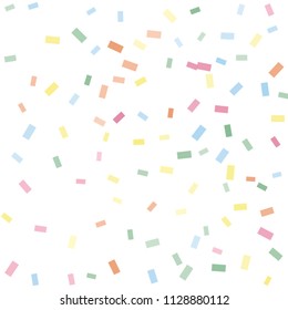 Abstract background with many falling tiny confetti pieces. vector background. Defocused stylish confetti on white background. For banners, wallpapers, postcards, business, weddings, party.
