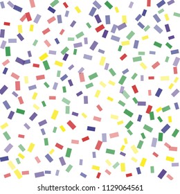 Abstract background with many falling tiny confetti pieces. vector background. Defocused stylish confetti on white background. For banners, wallpapers, postcards, business, weddings, party.