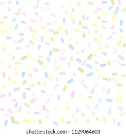 Abstract background with many falling tiny confetti pieces. vector background. Defocused stylish confetti on white background. For banners, wallpapers, postcards, business, weddings, party.
