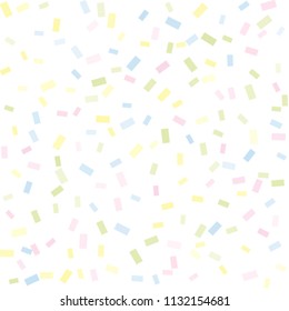 Abstract background with many falling tiny confetti pieces. vector background. Defocused stylish confetti on white background. For banners, wallpapers, postcards, business, weddings, party.