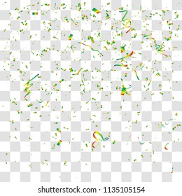 Abstract background with many falling tiny confetti pieces. vector background
