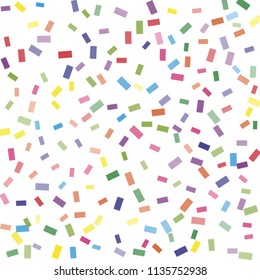 Abstract background with many falling tiny confetti pieces. vector background. Defocused stylish confetti on white background. For banners, wallpapers, postcards, business, weddings, party.