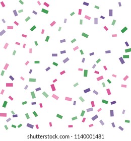 Abstract background with many falling tiny confetti pieces. vector background. Defocused stylish confetti on white background. For banners, wallpapers, postcards, business, weddings, party.