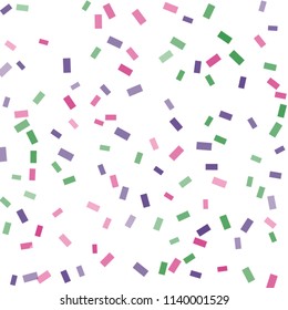 Abstract background with many falling tiny confetti pieces. vector background. Defocused stylish confetti on white background. For banners, wallpapers, postcards, business, weddings, party.