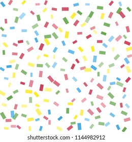 Abstract background with many falling tiny confetti pieces. vector background. Defocused stylish confetti on white background. For banners, wallpapers, postcards, business, weddings, party.