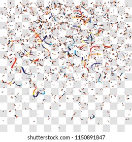 Abstract background with many falling tiny confetti pieces. vector background