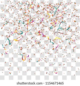 Abstract background with many falling tiny confetti pieces. vector background