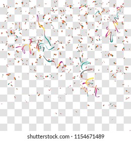 Abstract background with many falling tiny confetti pieces. vector background