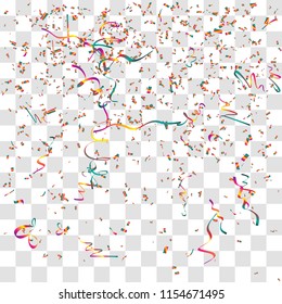 Abstract background with many falling tiny confetti pieces. vector background