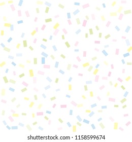 Abstract background with many falling tiny confetti pieces. vector background. Defocused stylish confetti on white background. For banners, wallpapers, postcards, business, weddings, party.