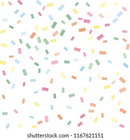 Abstract background with many falling tiny confetti pieces. vector background. Defocused stylish confetti on white background. For banners, wallpapers, postcards, business, weddings, party.