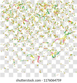 Abstract background with many falling tiny confetti pieces. vector background