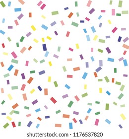 Abstract background with many falling tiny confetti pieces. vector background. Defocused stylish confetti on white background. For banners, wallpapers, postcards, business, weddings, party.