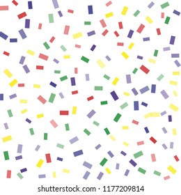Abstract background with many falling tiny confetti pieces. vector background. Defocused stylish confetti on white background. For banners, wallpapers, postcards, business, weddings, party.