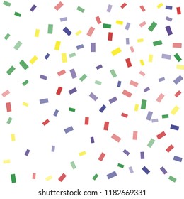 Abstract background with many falling tiny confetti pieces. vector background. Defocused stylish confetti on white background. For banners, wallpapers, postcards, business, weddings, party.