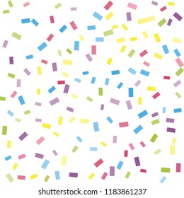 Abstract background with many falling tiny confetti pieces. vector background. Defocused stylish confetti on white background. For banners, wallpapers, postcards, business, weddings, party.