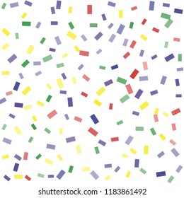 Abstract background with many falling tiny confetti pieces. vector background. Defocused stylish confetti on white background. For banners, wallpapers, postcards, business, weddings, party.