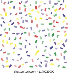 Abstract background with many falling tiny confetti pieces. vector background. Defocused stylish confetti on white background. For banners, wallpapers, postcards, business, weddings, party.