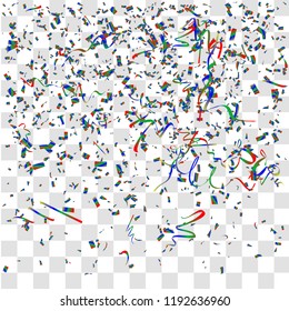 Abstract background with many falling tiny confetti pieces. vector background