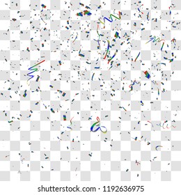 Abstract background with many falling tiny confetti pieces. vector background