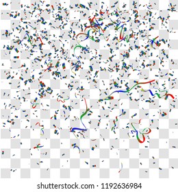 Abstract background with many falling tiny confetti pieces. vector background