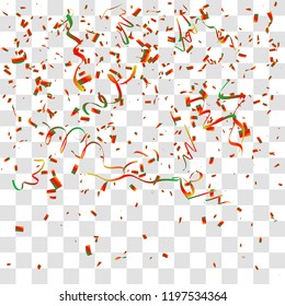 Abstract background with many falling tiny confetti pieces. vector background