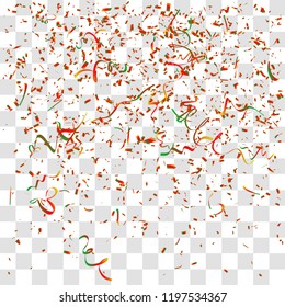 Abstract background with many falling tiny confetti pieces. vector background