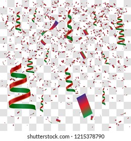 Abstract background with many falling tiny confetti pieces. vector background