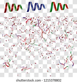 Abstract background with many falling tiny confetti pieces. vector background