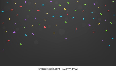 Abstract background with many falling tiny confetti pieces. Vector illustration