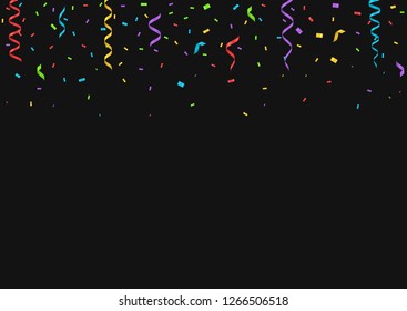 Abstract background with many falling tiny confetti pieces. Vector illustration