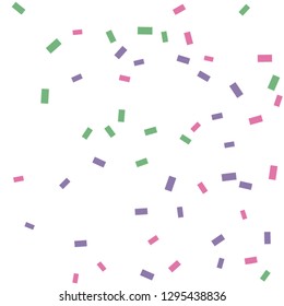 Abstract background with many falling tiny confetti pieces. vector background. Defocused stylish confetti on white background. For banners, wallpapers, postcards, business, weddings, party.