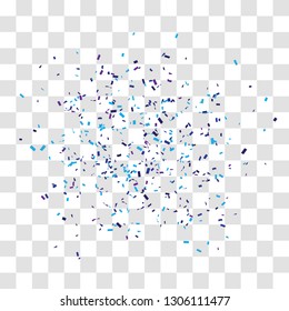 Abstract background with many falling tiny blue confetti pieces. vector background