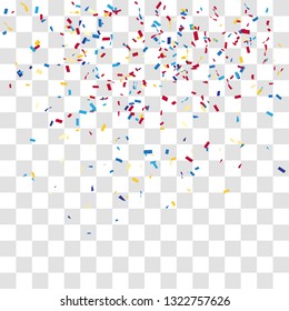 Abstract background with many falling tiny red confetti pieces. vector background