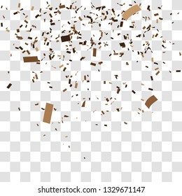 Abstract background with many falling tiny brown confetti pieces. vector background
