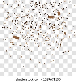 Abstract background with many falling tiny brown confetti pieces. vector background