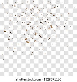 Abstract background with many falling tiny brown confetti pieces. vector background